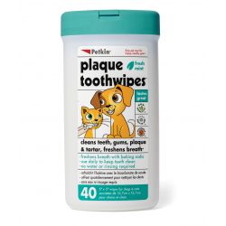 Petkin Plaque Toothwipes For Dogs & Cats - Pack Of 40 Wipes